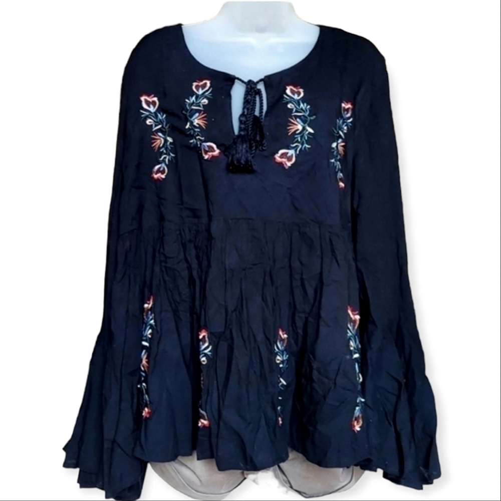 Grace Elements Beautiful Embroidered Babydoll Blouse